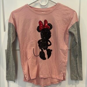 GAP Pink and Gray Long Sleeve Tee